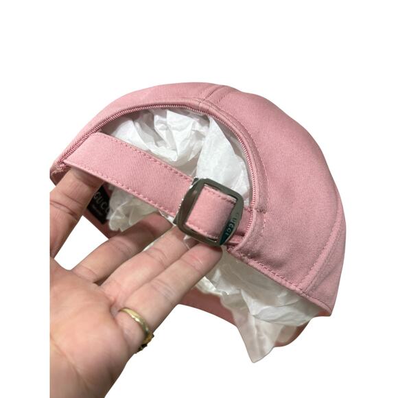Gucci Embroidered Cotton Baseball Cap Hat Pink Medium 58 cm Unisex main image 7